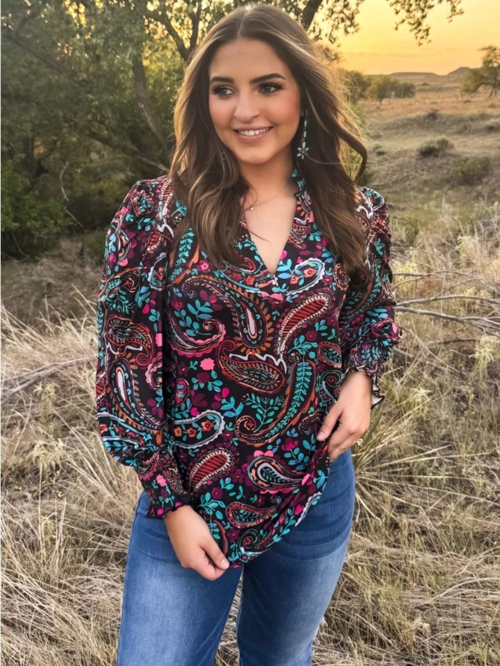 Wildberry Paisley Top - Picture 2 of 4